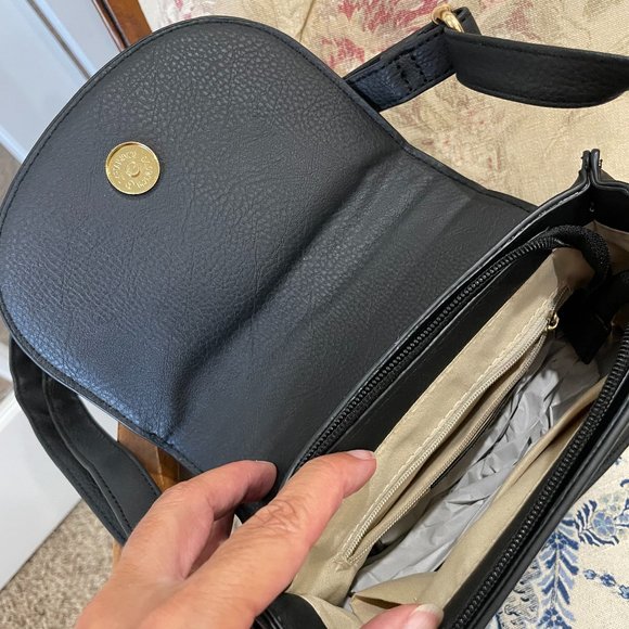 NWT| Vegan Leather Black Tassel Crossbody Bag | Color: Black with Gold H… - Picture 8 of 9